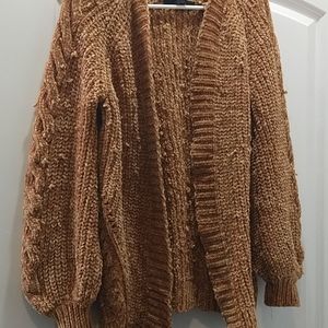Forever 21 Mustard Chenille Cardigan.